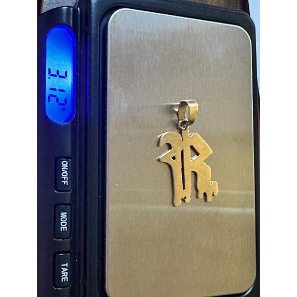 18K Gold Yellow Pendant Initial Letter R 3.12 grs - Picture 7 of 7